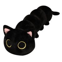 50-130CM Kawaii Caterpillar Pillow Stuffed Black Cat Plush Doll Soft Baby Long Sleep Huggable Pillow Lovely Gift For Girl Kids