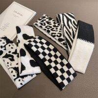 Fashion personality retro Leopard Zebra Pattern Hairband stretch Knitted wool Headband sports yoga fitness Ladies Hoop headwear