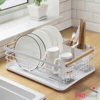 [⚡ส่งฟรี] Dish Racks ชั้นวางจาน ชั้นเดียว ชั้นวางจานในครัว ที่จับเป็นไม้ วางไว้บนโต๊ะแข็งแรง ใช้ทน ไม่ขึ้นสนิม  DRAIN RACK