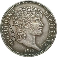 1812อิตาเลียน5 Lire - Joachim Murat เหรียญ