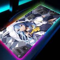 Hoshimachi Suisei แผ่นรองเมาส์ที่จัดของสำนักงานแผ่นรองเมาส์ RGB,อุปกรณ์เสริมแผ่นอะนิเมะแผ่นรองเมาส์โฮลโอลีฟสำหรับเล่นเกมพีซี900x400mm