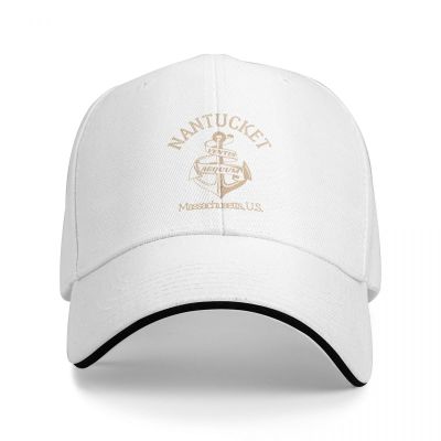 Retro Anchor Nantucket Massachusetts U.s.,Tan Text- Vintage-Style Sail/ Nautical หมวกเบสบอลน่ารักหมวกหมวกสำหรับเด็กผู้ชายผู้หญิง
