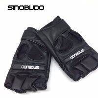 SINOBUDO Half Finger Kick Boxing Protector MMA Training PU Leather Gloves Fight Boxing Equipment Защитные перчатки