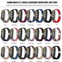 Nylon Braided Strap For Xiao Mi Band 8 with Metal Joint Rope Loop Strap Adjustable Buckle Integrated Wristband Bracelet Smartwatches