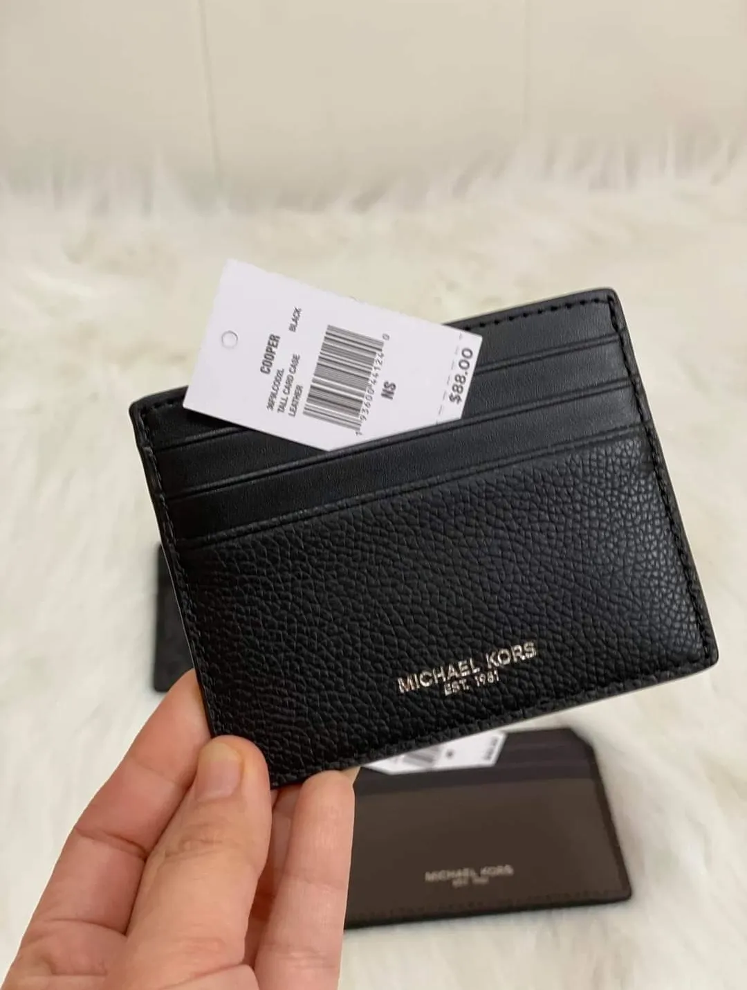 Michael Kors Card Case Wallet Slim Leather - Black | Lazada PH