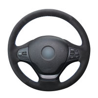 DIY Black Suede Car Steering Wheel Cover for BMW F30 316i 320i 328i Accessories Parts