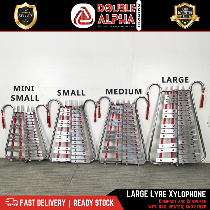 DOUBLE ALPHA TRADING LYRE XYLOPHONE COMPLETE SET WITH BAG, STRAP AND