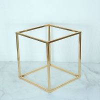 Cube Wedding Stand Shiny Gold Background Decorative Frame Square Road Lead Metal Iron Flower Stand Cake Table Decoration Cleaning Tools