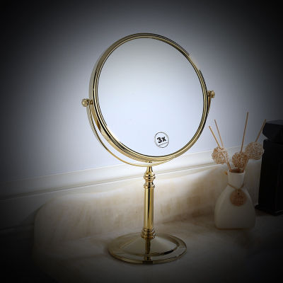 Bath Mirror BlackSliveryGold Desktop 68 inch Brass 3X Magnifying Mirror Makeup Mirror Cosmetic Mirror Lady Gift