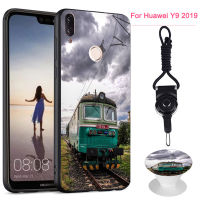 มาใหม่ล่าสุดสำหรับ Huawei Y9โทรศัพท์2019เคสสำหรับหัวเหว่ยเคสซิลิโคนนิ่ม Huawei ขาตั้งโทรศัพท์มีลวดลายและเชือกเหมือนกัน