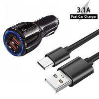 For Samsung Galaxy S21 S20 FE Ultra Plus 3.1A Fast Car USB Phone Charger Type-c USB Cable For Samsung A11 A41 A31 USB Charger Car Chargers