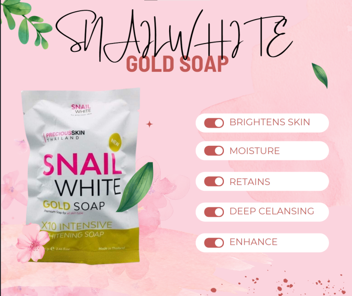 SNAIL WHITE Gold Soap x10 Intensive Whitening Soap BY PRECIOUS SKIN