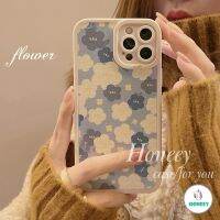 INS Blue Flower Floral Phone Case Compatible for IPhone 13 12 11 Pro Max X XS XR 8 7 Plus Shock Resistant Soft TPU Cover