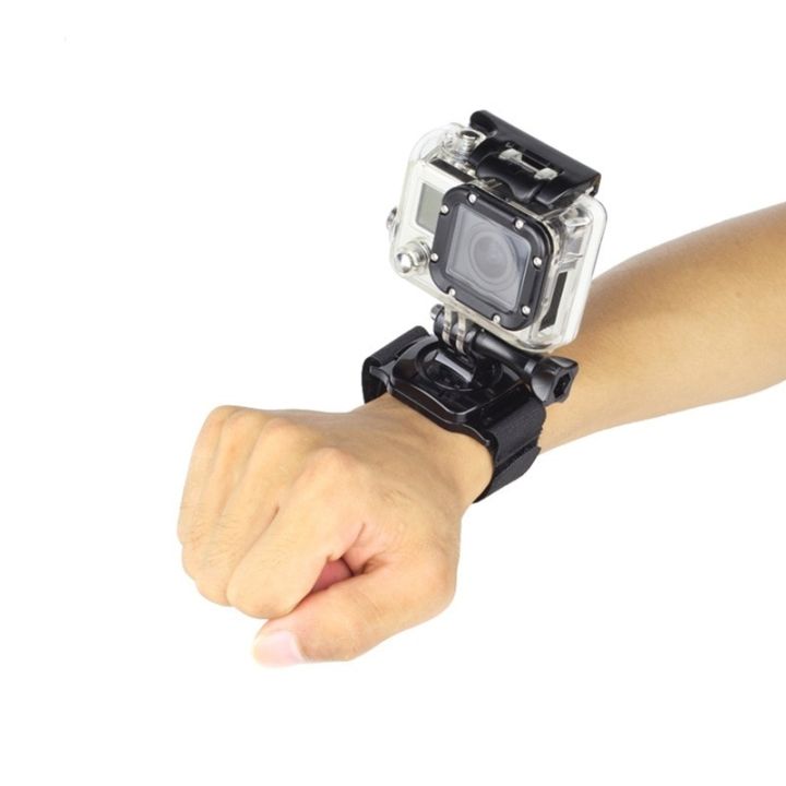 สายรัดแขนสายข้อมือปลอกแขน360องศาพร้อมอะแดปเตอร์ขายึดกล้องโกโปรฮีโร่7-6-5-4-3-2-1สำหรับ-xiaomi-sjcam-yi