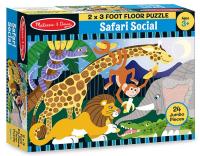 ตัวต่อภาพบนพื้น สัตว์ป่าซาฟารีเกื้อกูล Safari Social Puzzle Melissa and Doug