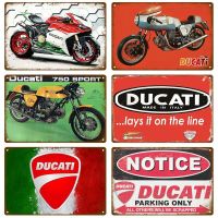 Ducati Vintage Wall Art,แผ่นโลหะตกแต่งสไตล์ย้อนยุคสำหรับบ้าน,ร้านอาหาร,ตกแต่งบ้าน,งานศิลปะแขวนผนังที่ไม่ซ้ำกัน