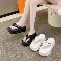 COD ►✴✁ saafeeqdsdfsdw Thick-Soled Flip-Flops Women Outer Wear New Style Heightening Indoor Slippers Sandals厚底人字拖女新款增高室内松糕夹趾凉拖鞋