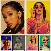 แฟชั่นฮิปฮอปเพลงดาวแร็ปเปอร์ Cardi B ศิลปะตกแต่งบ้านห้องนั่งเล่นโซฟาตกแต่งผนังรูปภาพคุณภาพผ้าใบจิตรกรรมโปสเตอร์ใหม่