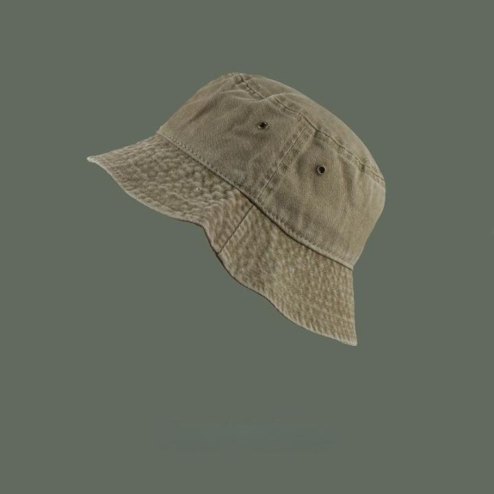 หมวกถังผ้ายีนส์วินเทจผู้หญิงหมวกฮิปฮอปผ้าฝ้ายชาวประมงหมวกผู้ชายแฟชั่นหมวกลายการ์ตูน