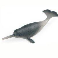 Narwhal พลาสติกเด็กความรู้ความเข้าใจของเล่นเครื่องประดับจำลองสัตว์ทะเล Solid รุ่น