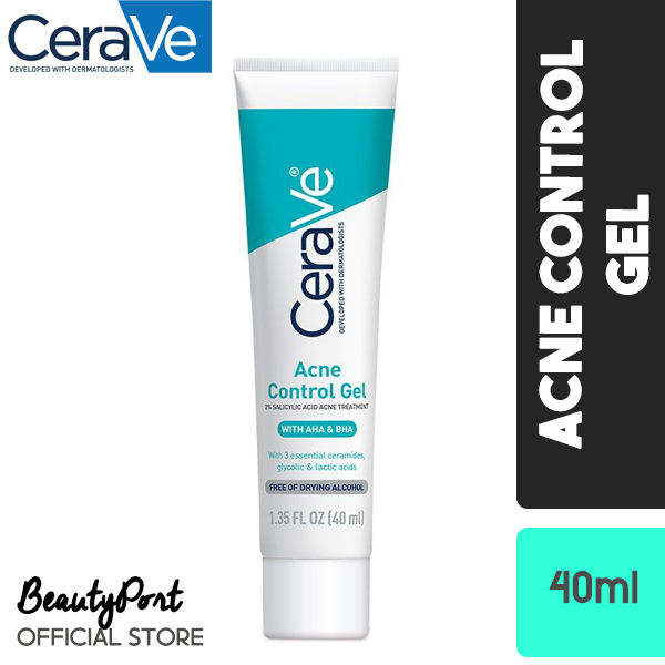 CeraVe Salicylic Acid Acne Control Gel Treatment, Acne Treatment for Face,  1.35 fl oz.