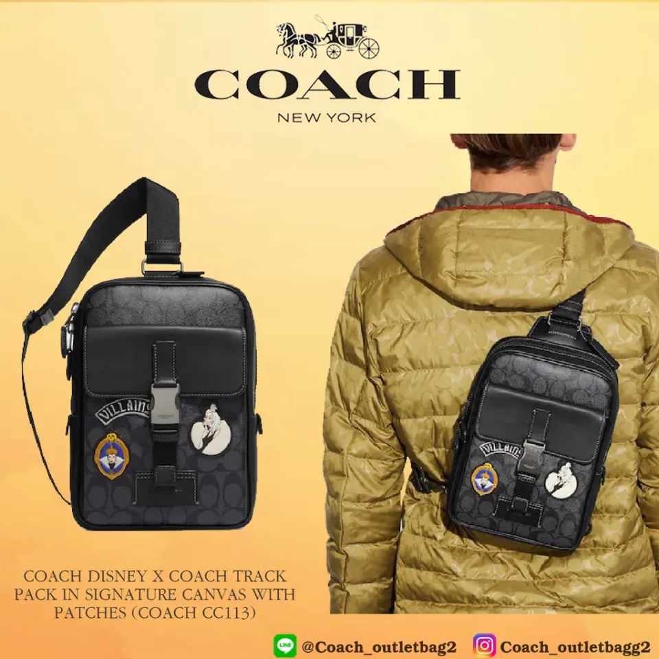 Coach x Disney track pack villains in signature canvas patches CC113