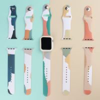 พร้อมส่งจากไทย ใหม่ Morandi Liquid Silicone Strap สายซิลิโคน สำหรับใช้กับ Apple Watch Se 6 5 4 3 2 1 T5oo X7 Hw22plus ขนาด 38/40/41mm 42/44/45mm