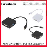 Grwibeou 3 in 1 Mini DP to HDMI VGA DVI Converter Mini Display Port Adapter Cable to HDMI DVI VGA For MacBook Lenovo Microsoft