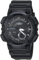 Casio Mens AEQ-110W-1BVCF CLASSIC Analog-Digital Display Quartz Black Watch