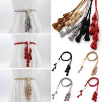 【YP】 Bohemia Braided Tassel Ladies Woven Knot Decorated Waist Chain Rope Accessories Tassles Belts