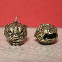 Lucky Tiger Head Bell Figurine Miniature Retro Brass Animal Small Statue Mascot Home Decoration Crafts Accessories Desk Ornament