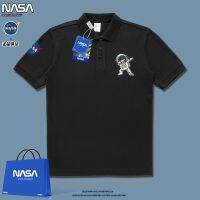 เสื้อโปโลแขนสั้นลําลอง ผ้าฝ้าย ลาย NASA แฟชั่นฤดูร้อน สําหรับผู้ชาย และคู่รัก