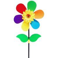 ดอกทานตะวันที่มีสีสัน Windmill Wind Spinner Pinwheel ตกแต่งลานสวนชุดของเล่นทำเองเด็ก