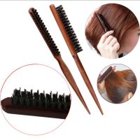 Salon Teasing Back Hair DIY Brushes Boar Bristle Wood Slim Line Comb Hairbrush Extension Hairdressing Professional Styling Tools