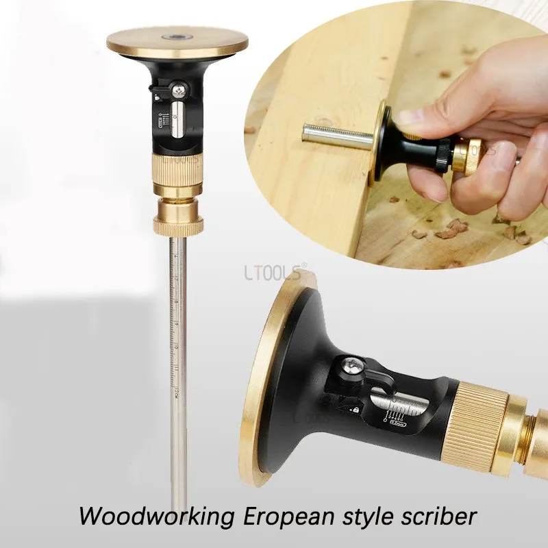 Wheel Marking Gauge Woodworking Marking Scriber with 2 Replacement Solid  Metal Bar Wood Scribe Tool for Carpenter 