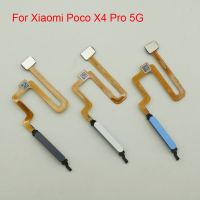 ของแท้เหมาะสำหรับ Xiaomi Poco X4 Pro 5G ปุ่มเปิด/ปิดไอโฟนเซ็นเซอร์ตรวจจับลายนิ้วมือสัมผัสกุญแจส่งกลับบ้านปุ่มเมนูสายเคเบิลงอได้