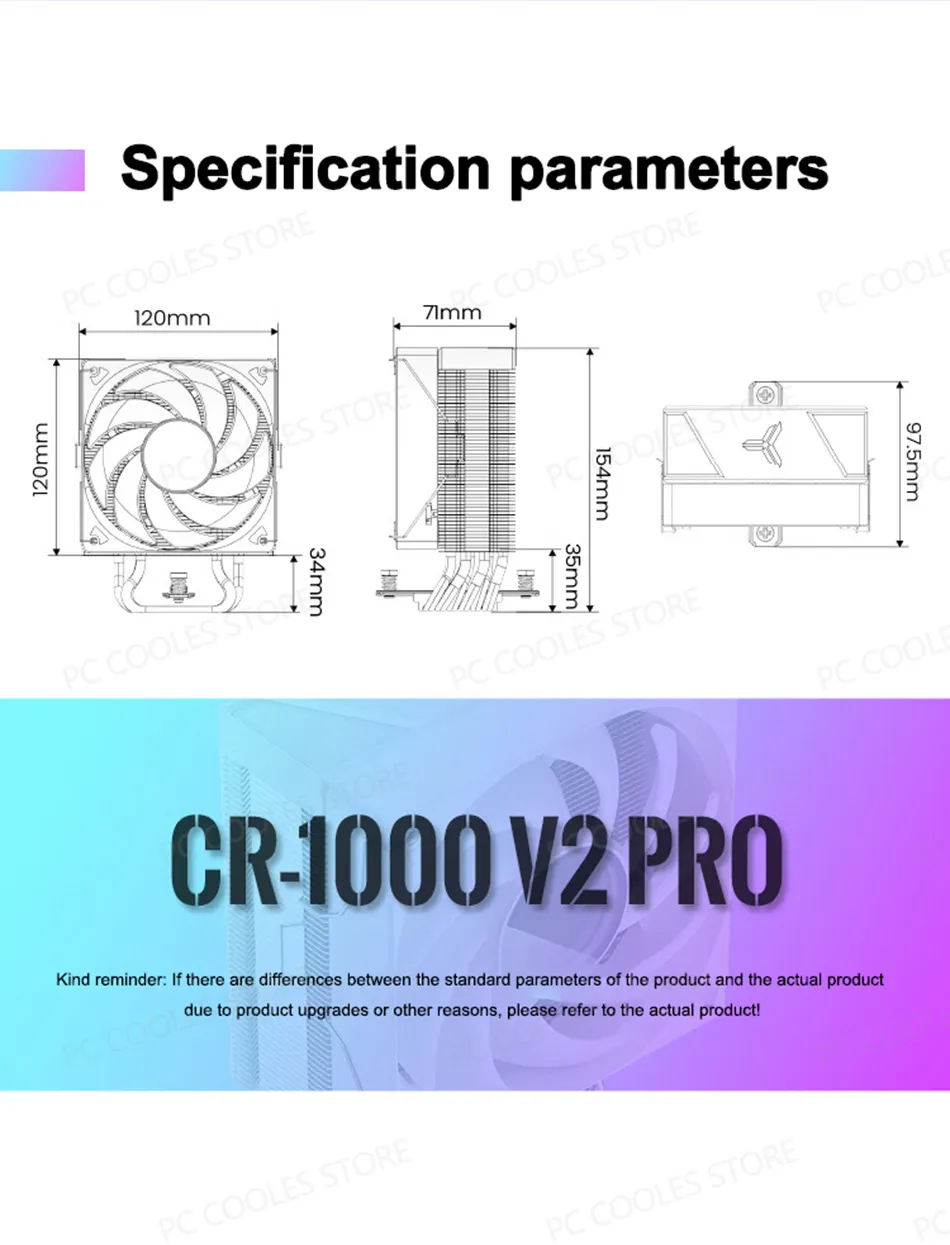 Tản nhiệt khí Jonsbo CR-1000 V2 Pro RGB White (6 ống đồng)