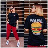 COD DSFDGDFFGHH NAISE Womens Back Large Hamburg Print Crewneck Cotton T-shirt