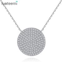 【Preflow ornament】 LUOTEEMI FullCZ Big RoundNecklace สำหรับผู้หญิง Simple DesignGirl อุปกรณ์เสริมสำหรับงานปาร์ตี้ AestheticGifts