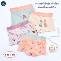 กางเกงในเด็กหญิงผ้าฝ้ายแท้ รุ่นพรีเมี่ยม ต้านเชื้อแบคทีเรีย set 4 ตัว