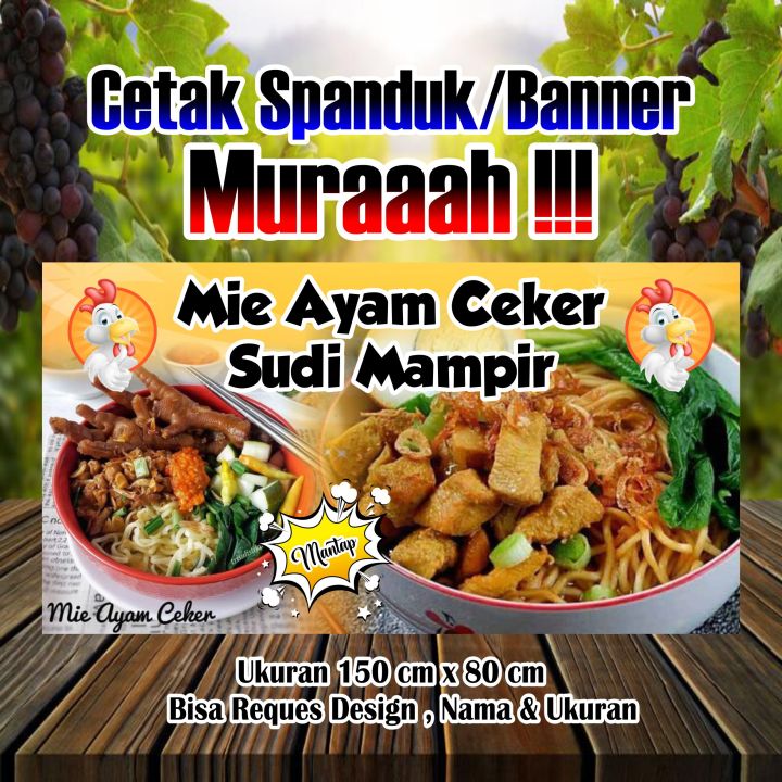 Spanduk Banner Mie Ayam Ukuran 150 Cm X 80 Cm Lazada Indonesia