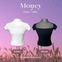 CY24 l MONEY เสื้อแขนสั้น ดีเทลคอตะข่าย
