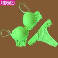 【Latte good womens dress】 ARTDEWRED ยี่ห้อ Temptation Lace Brief Women Bra Set Intimate Plus Size ABC Push Up Sets Sexy Underwear Panty