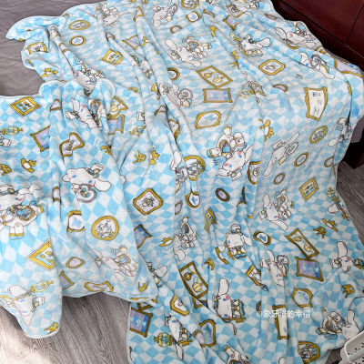 (ร้อน) Cinnamoroll ผ้าห่มสักหลาดน่ารักอะนิเมะสบายอบอุ่นผ้าห่มสำลี Nap สไตล์ญี่ปุ่นผ้าคลุมเตียงบนเตียงปกผ้าห่ม