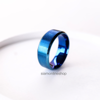 แหวน ไทเทเนียม สีน้ำเงิน ไม่ลอก ไม่ดำ blue titanium ring by siamonlineshop