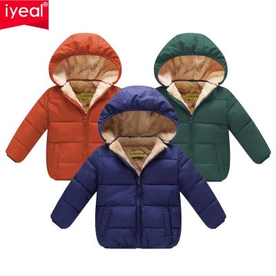 （Good baby store） IYEAL Baby Girl Hooded Warm Fleece Inner Jacket For Kids Clothing Autumn Boys Coat Winter Toddler Clothes Children Outerwear