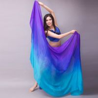 hot【DT】 Silk Shawl Belly Dancing Shawls Veil Scarves Face Hand Thrown Scarf Gradient 200cm 250cm 270cm