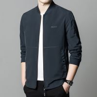 [COD] Mens business casual jacket 2022 spring new middle-aged and young people solid all-match baseball collar dad male