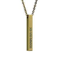 Personality Men and Women Simple Stainless Steel Rectangular Necklaces Custom Square Cylindrical Pendants Lettering Necklaces Je