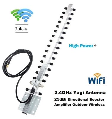 Wifi Antenna 2.4Ghz 25dBi Outdoor Wireless Yagi Antenna Directional Booster Amplifier Modem Cable